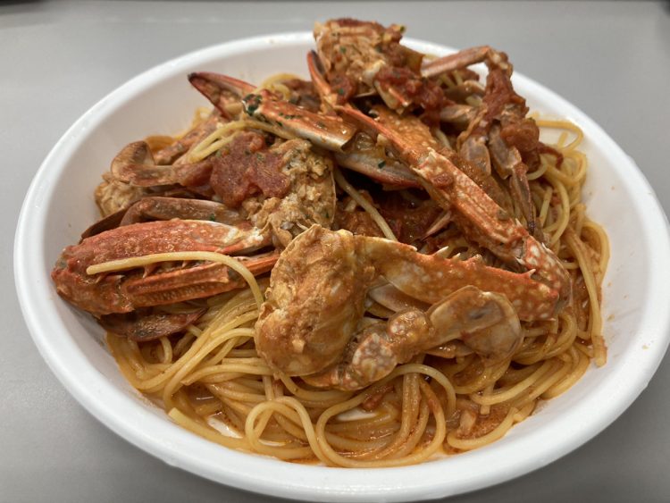 ワタリガニのトマトクリームソーススパゲッティ
